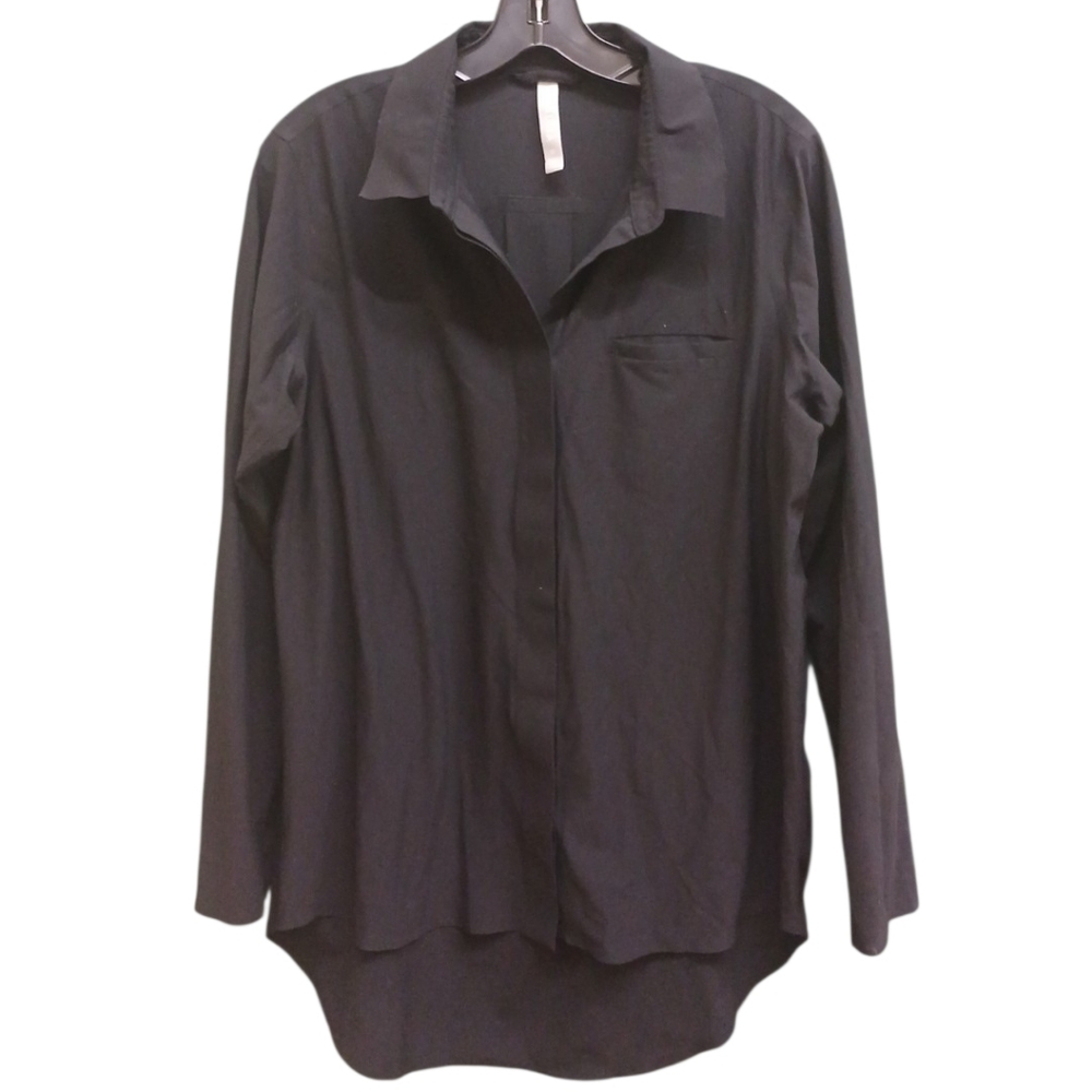 Athleta Black Button-Down Long Sleeve Shirt